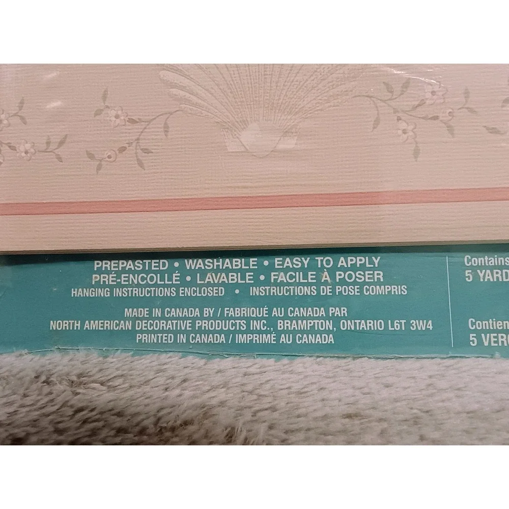 3‎ Rolls Signature Shell Wallpaper Border Pink Floral Coastal Cottagecore 71562F